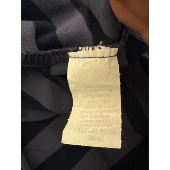 Aqua Striped Spaghetti Strap Tank Top Small - Picture 4 of 4